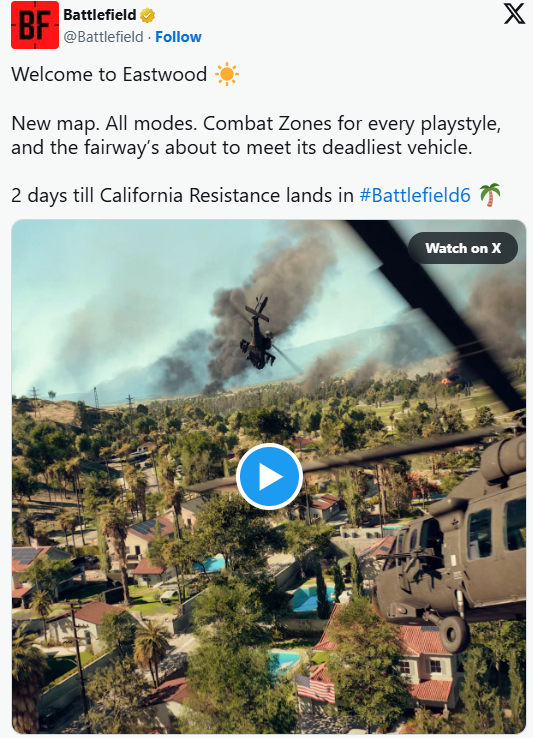 战地6全新好莱坞主题地图Eastwood正式公开2
