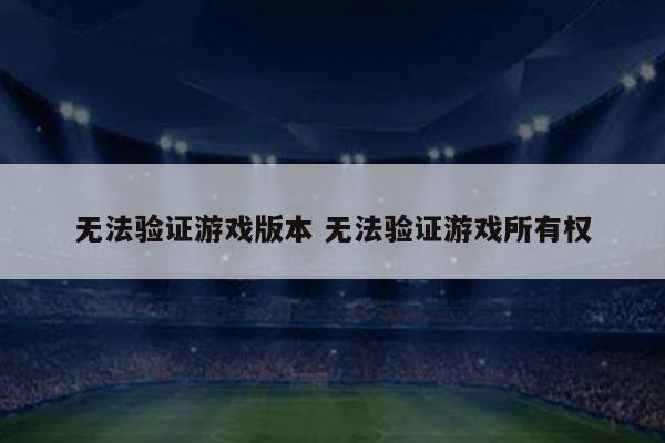 无法验证游戏版本 无法验证游戏所有权