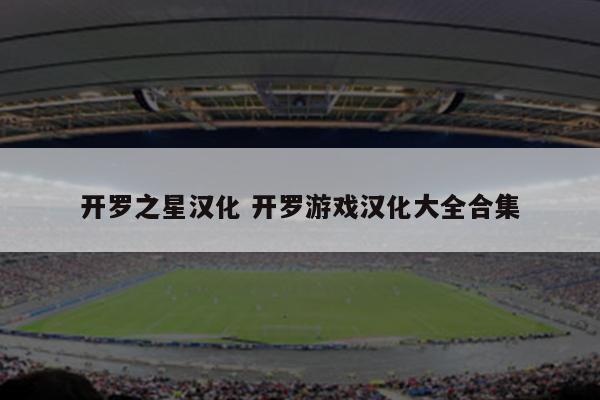 开罗之星汉化 开罗游戏汉化大全合集