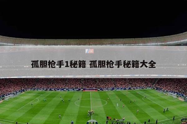 孤胆枪手1秘籍 孤胆枪手秘籍大全