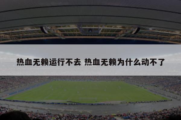 热血无赖运行不去 热血无赖为什么动不了